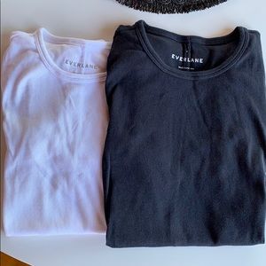 Set of 2 Everlane Micro Rib Short Sleeve Tees